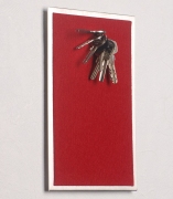 FLUX-Pitchboard, Edelstahl-Schlüsselbrett (in 25 x 15cm) dunkelrot