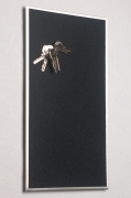 FLUX-Pitchboard, Edelstahl-Schlüsselbrett (in 42 x 24cm) schwarz