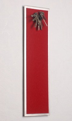 FLUX-Pitchboard, Edelstahl-Schlüsselbrett (in 42 x 12 cm) dunkelrot