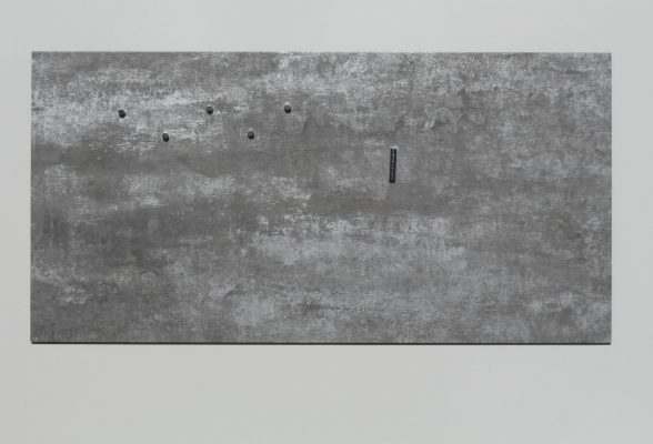 FLUX-Pinnwand in (91,5 x 46 cm) Design-Vinyl Edelstahl / Stahl (geätzt)