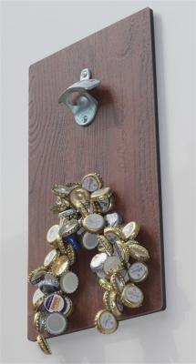 FLUX-HOLZ-Wandflaschenöffner Vinyl & Magnet-Falle