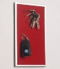 FLUX-Pitchboard, Edelstahl-Schlüsselbrett (in 25 x 15cm) dunkelrot